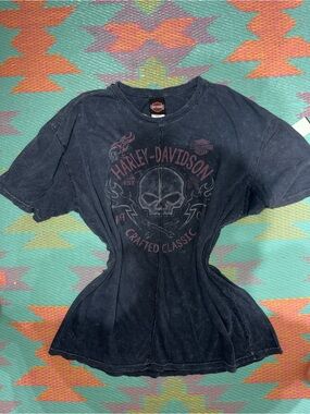 Harley-Davidson Black Short Sleeve Skull Graphic Tee